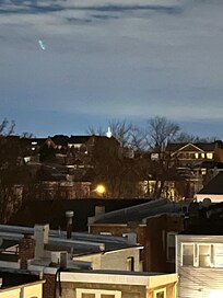 View from roof top deck at night
