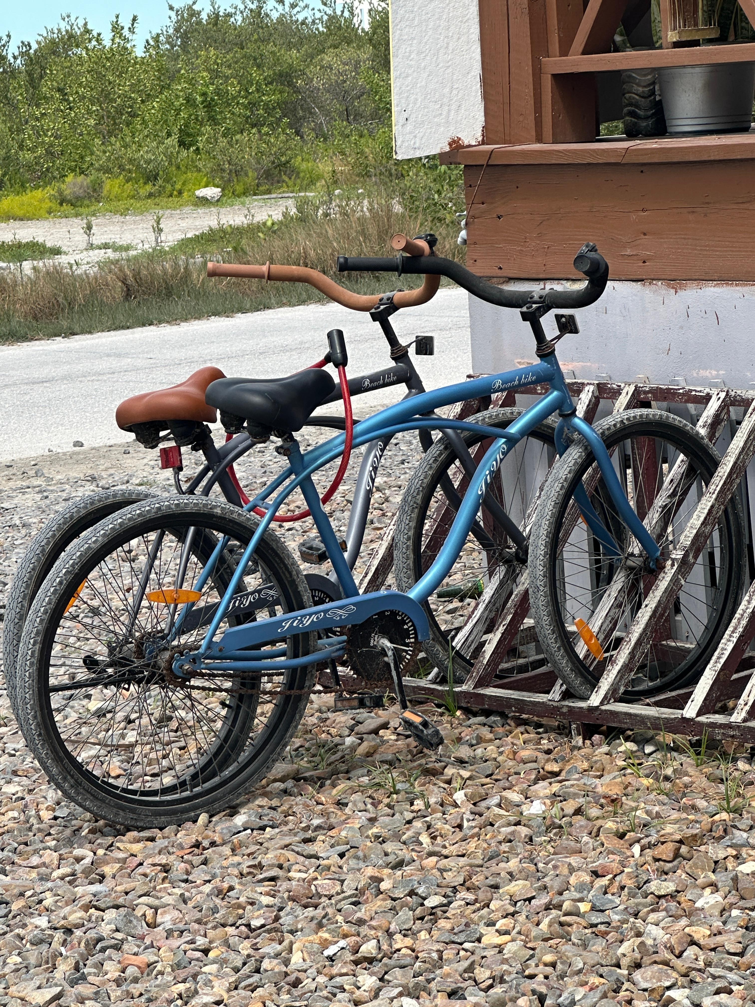 Bikes parked at the  Thai restaurant. 