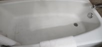 This was the tub when i checked in. i showered by putting a towel on the floor of the tub so i wouldnt slip
