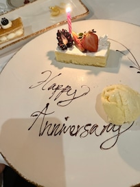 Complimentary desserts for our anniversary