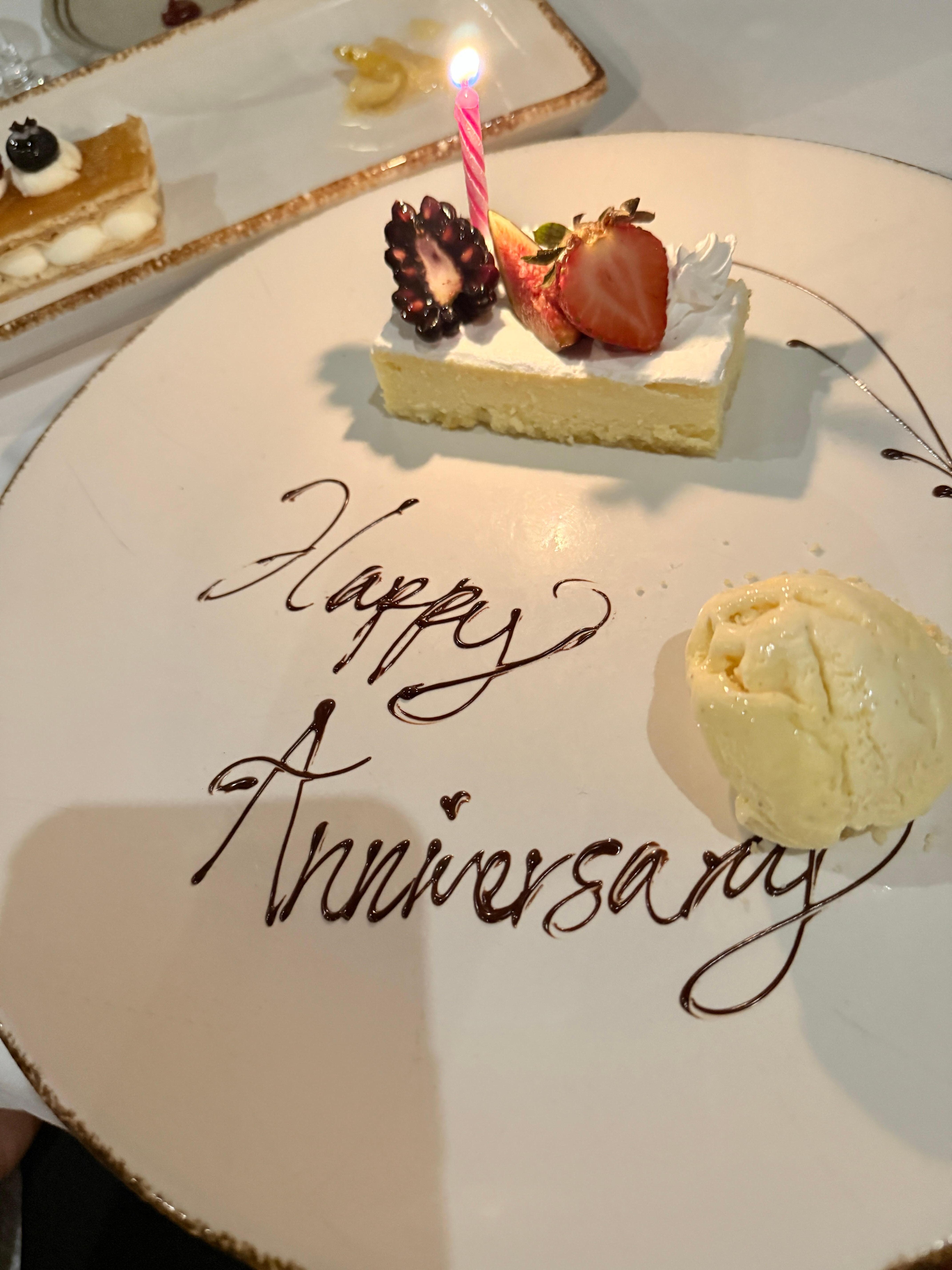 Complimentary desserts for our anniversary 