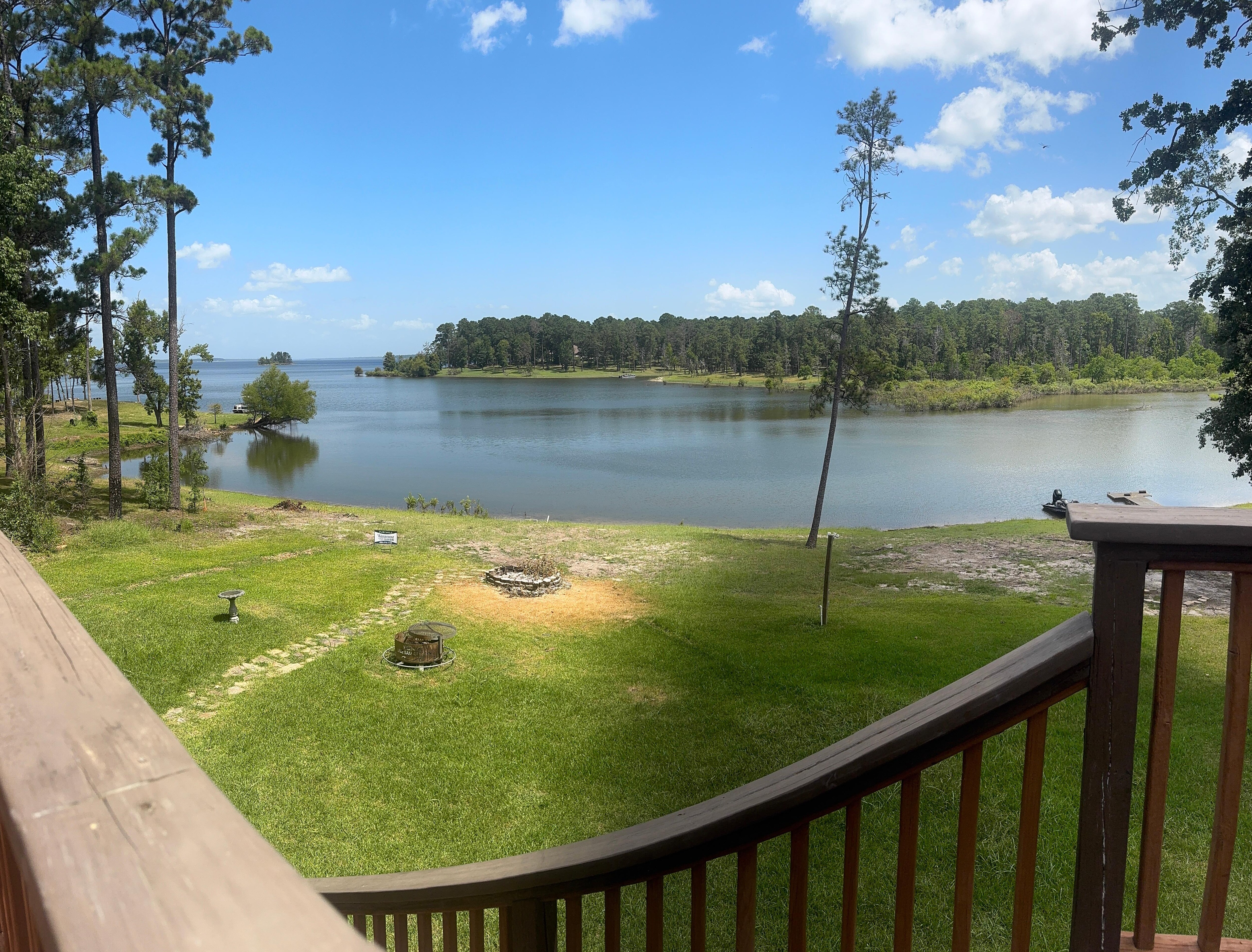 Pano of backyard from 2nd story balcony.