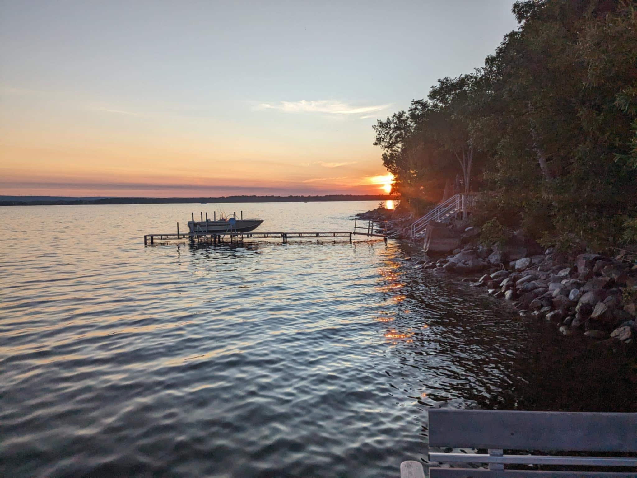 Evening sunset in Isle La Motte, Vermont.