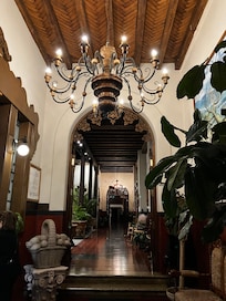 The entryway and reception desk