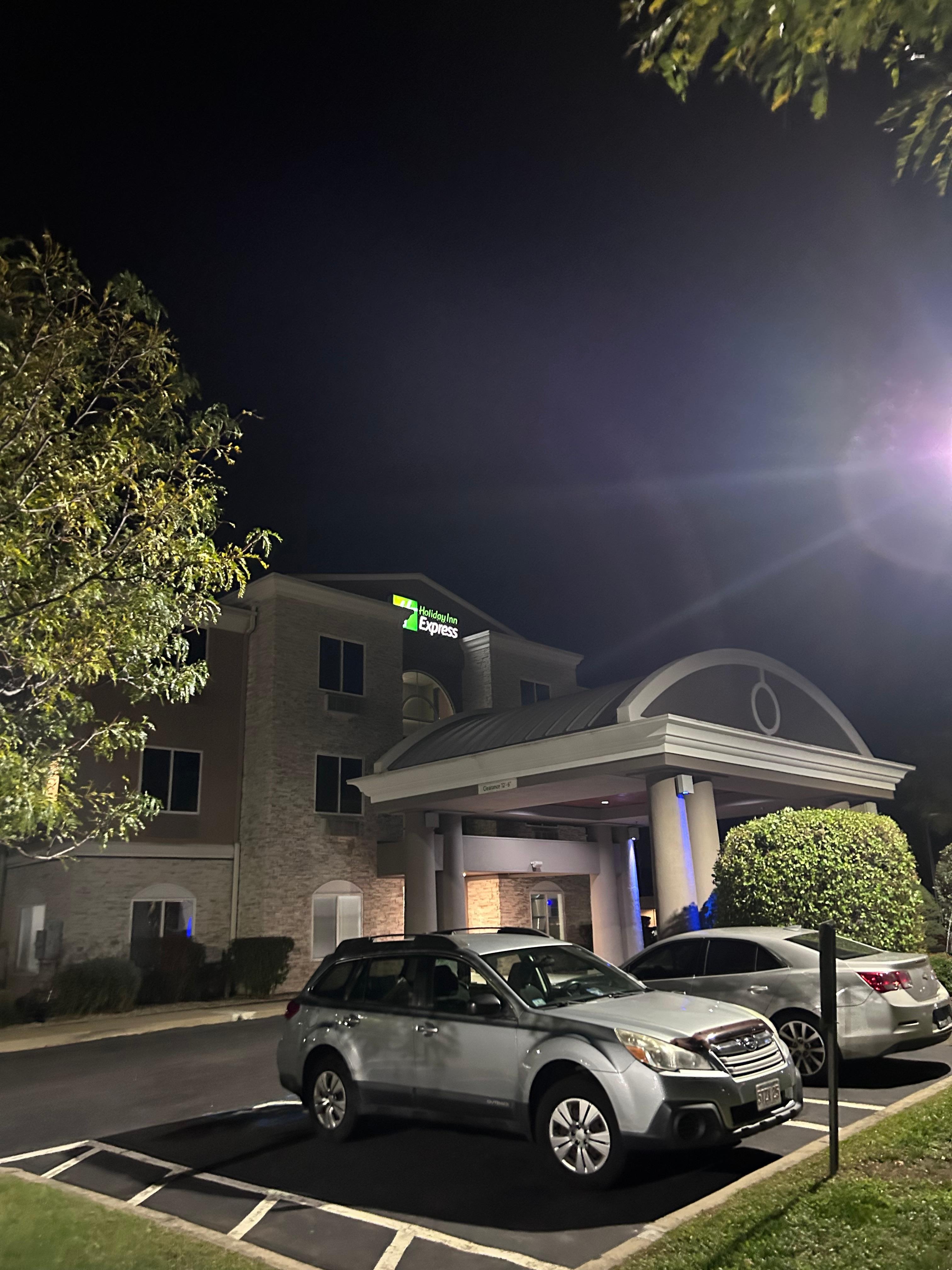 Exterior was well-lit at night.