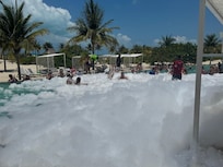 Foam party in the pool!