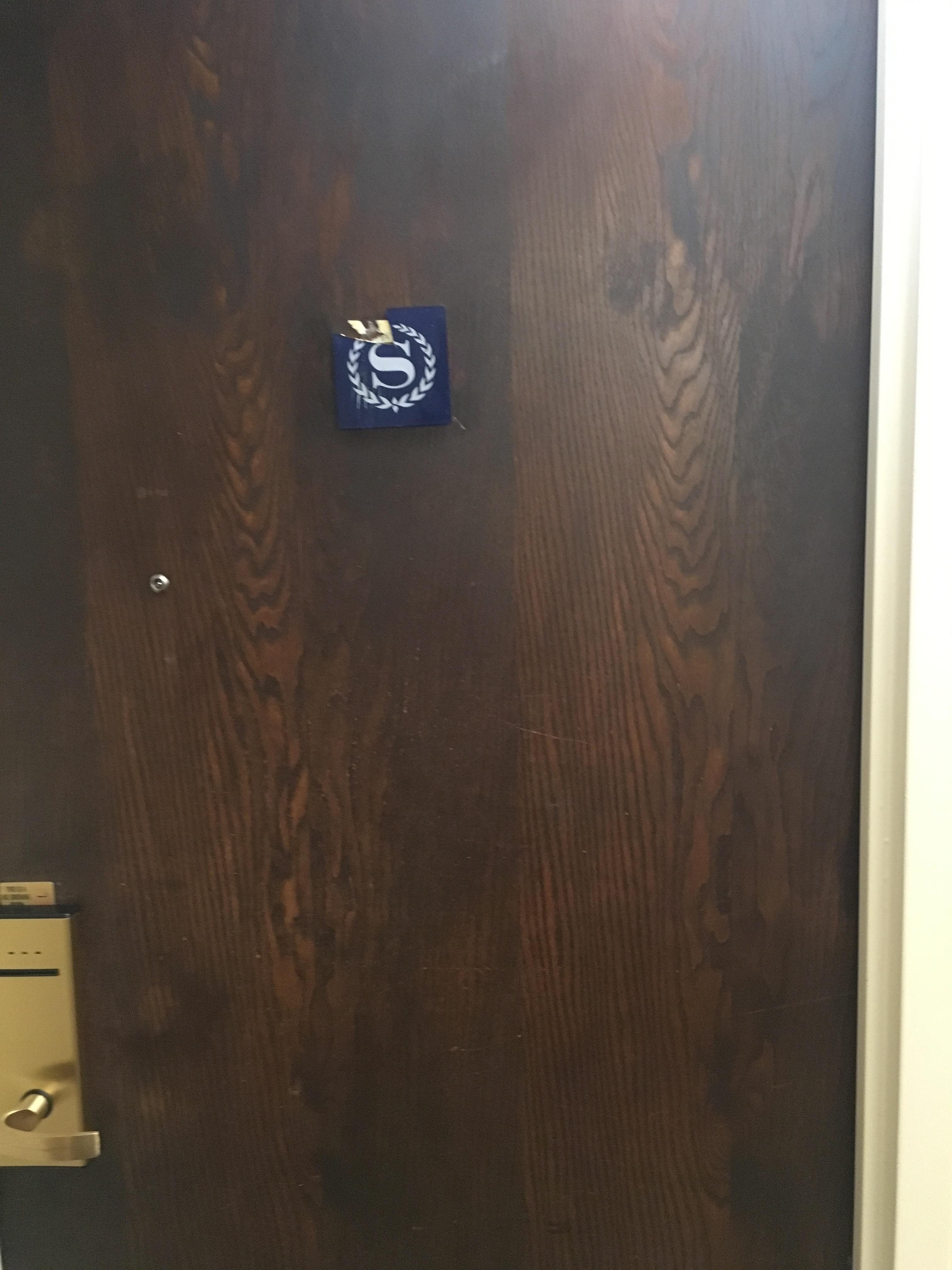Damaged door signage