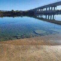 Hole at launch ramp end