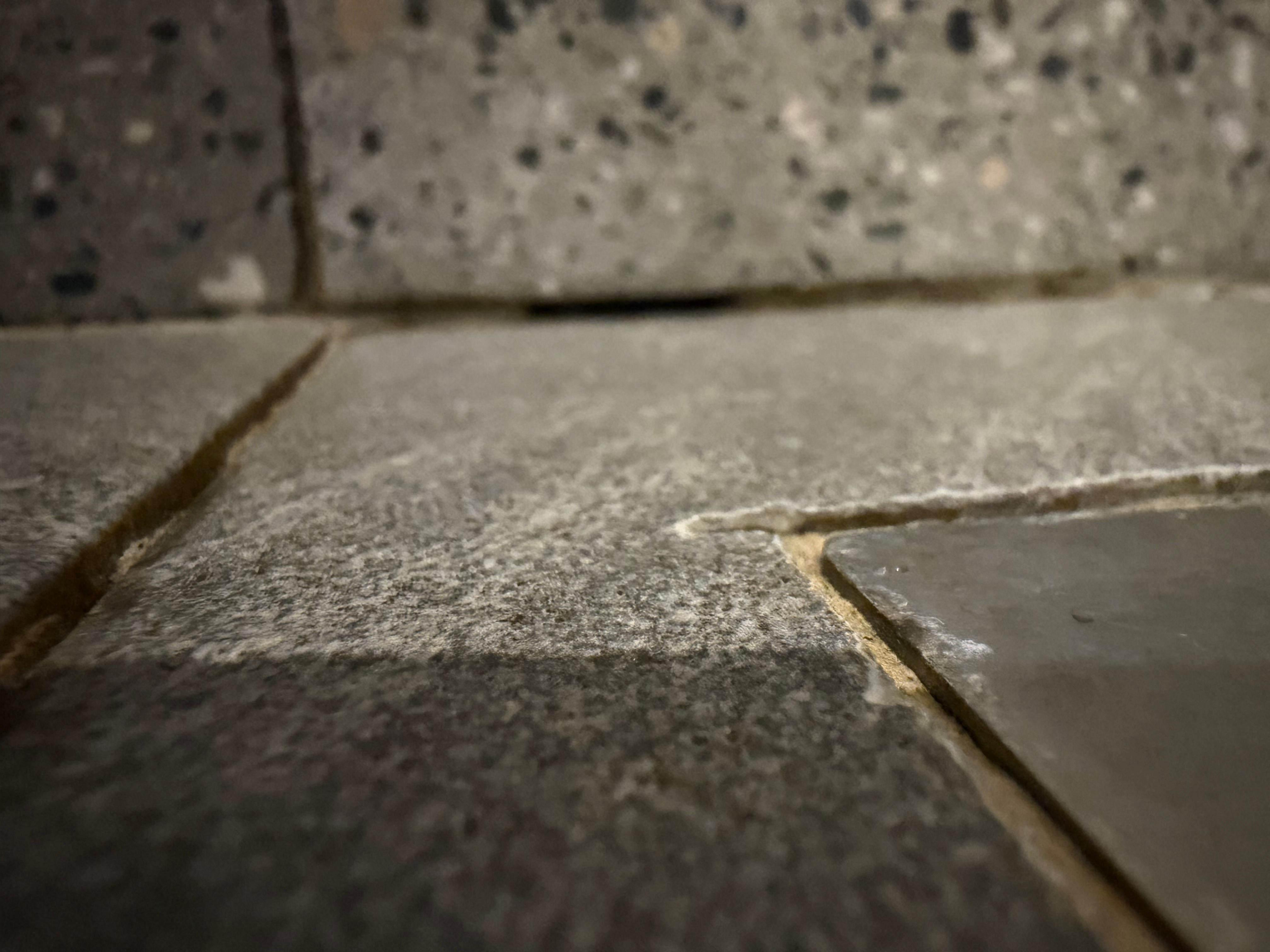 Dusche nicht verfugt mit leichten Schimmelbefall 