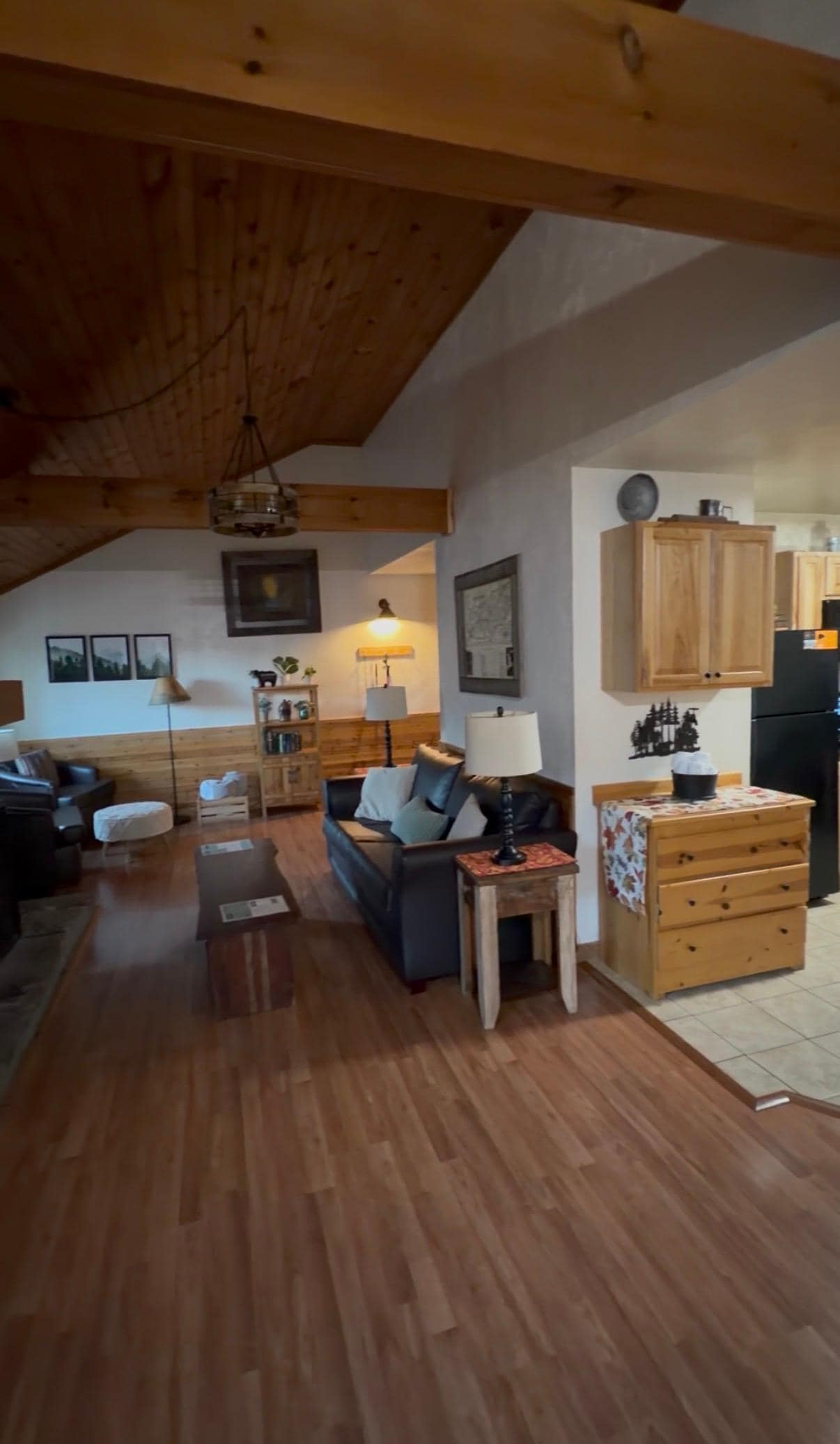 Top floor of cabin. Bedrooms are all downstairs. 