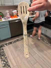 One of many moldy kitchen utensils