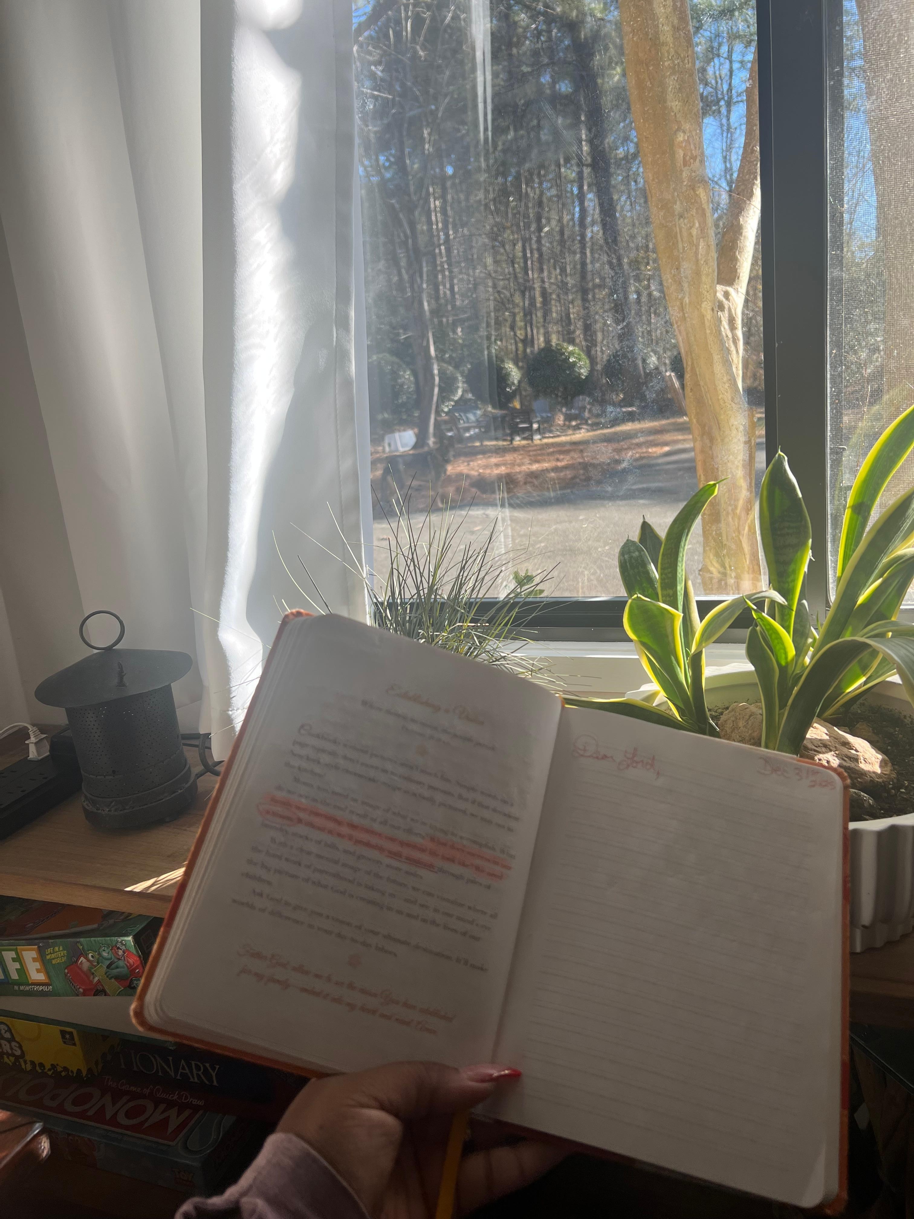 Journaling with great scenery 