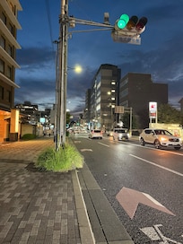 right outside