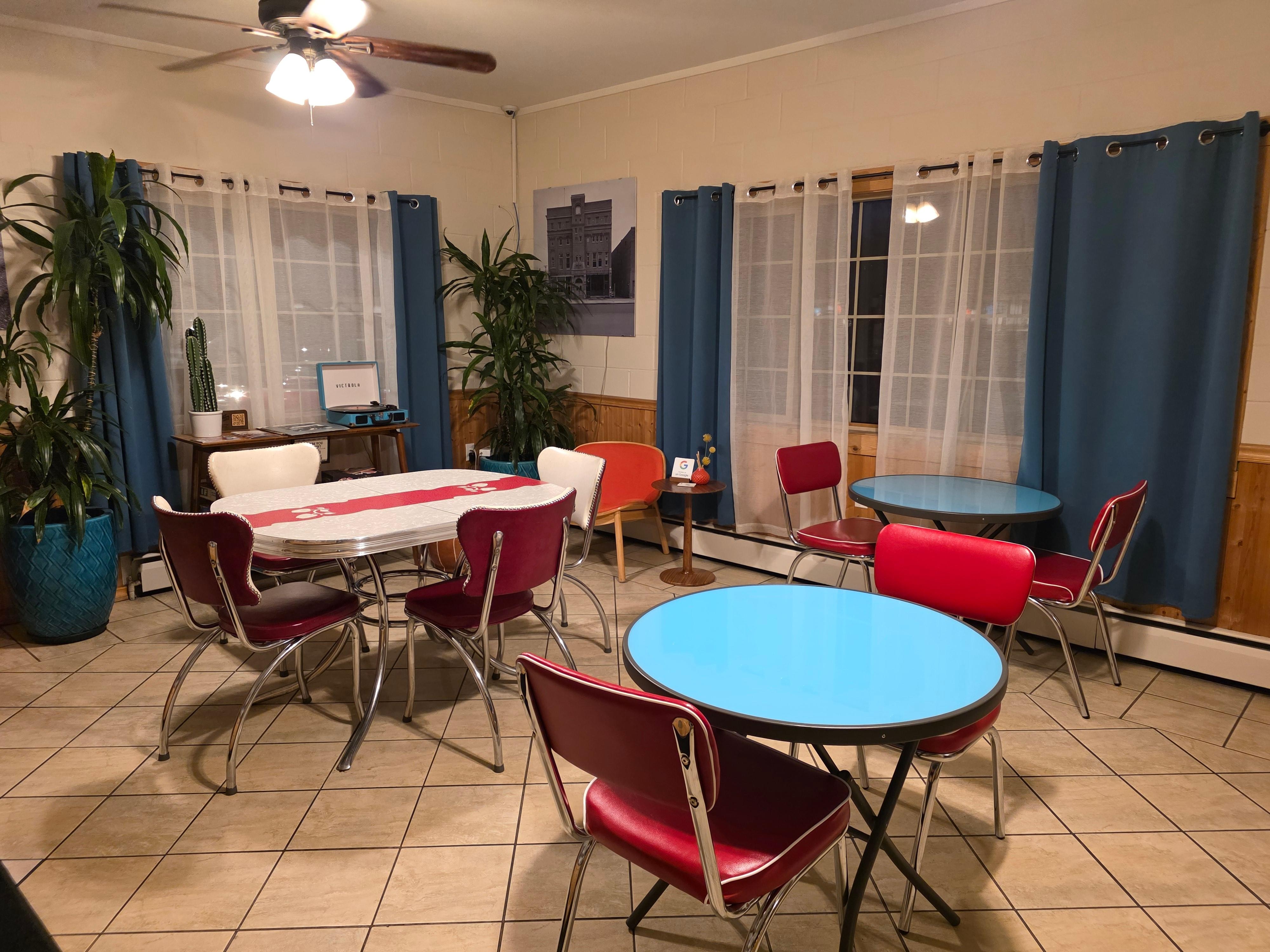 Stop for a beverage and a conversation. 