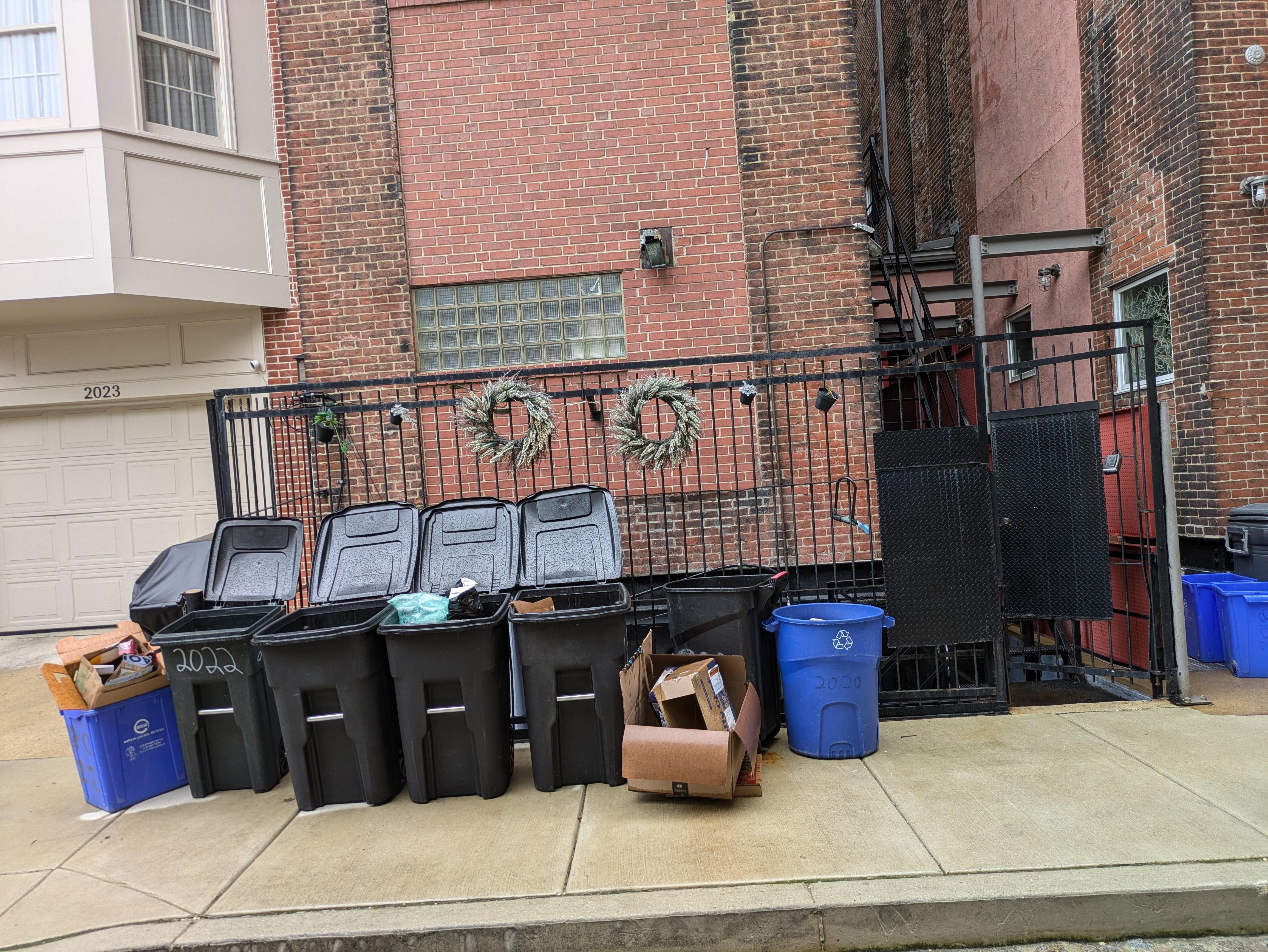 This picture is from a day or 2 after trash collection