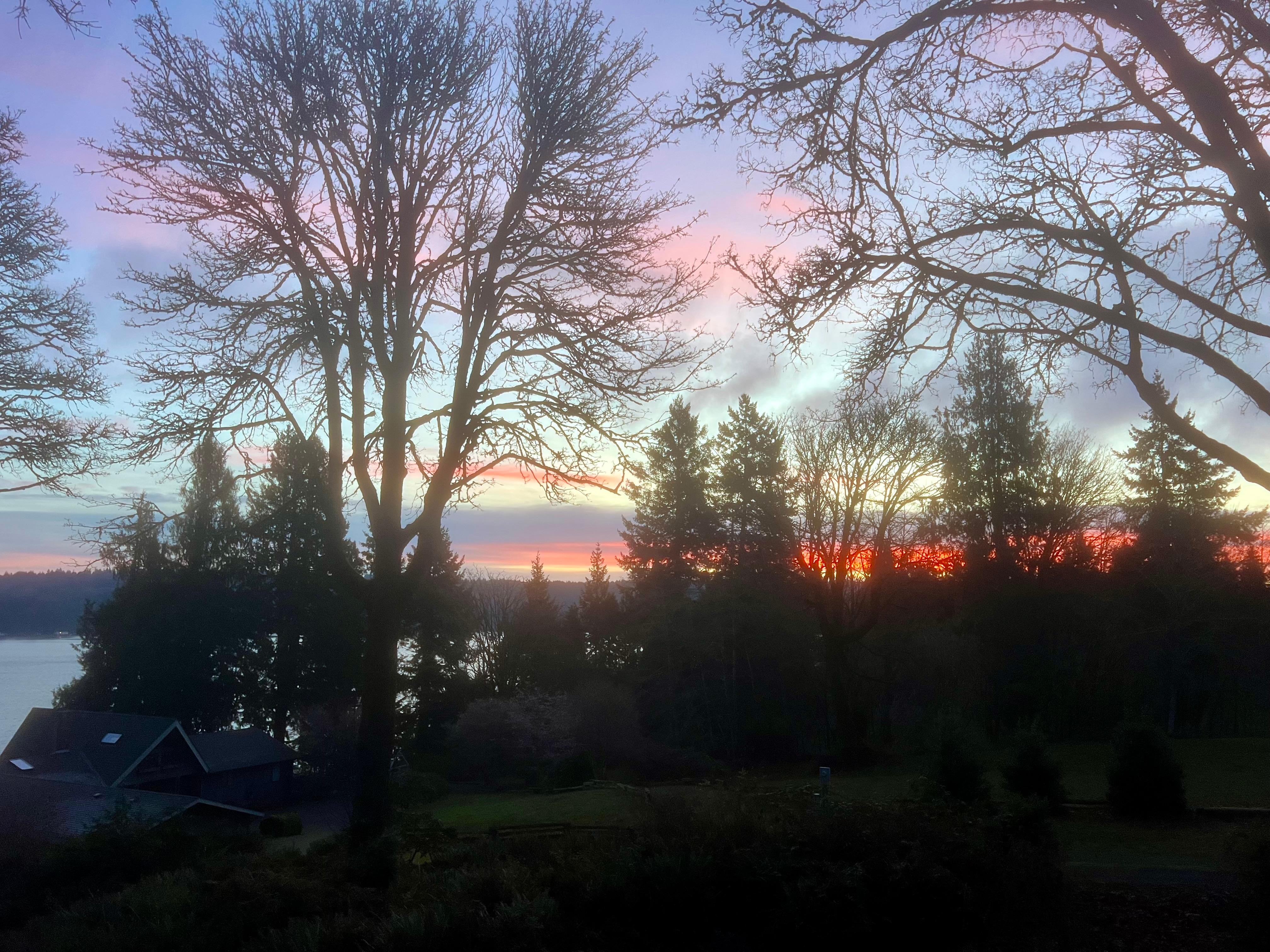 Sunrise from the deck. 