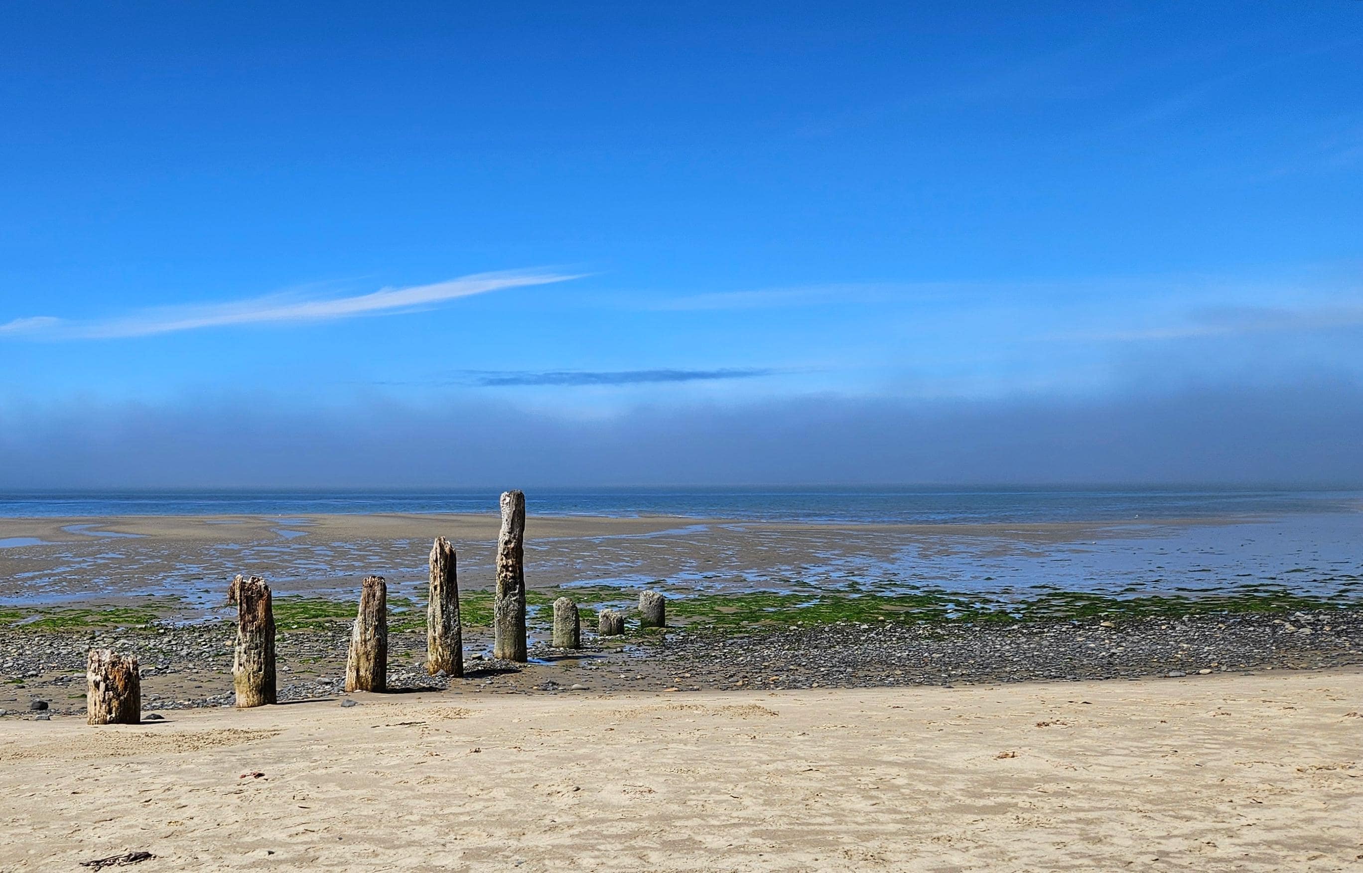 Netarts Bay beach, low tide.  It was so much fun to see how the tides changed the beach every day.