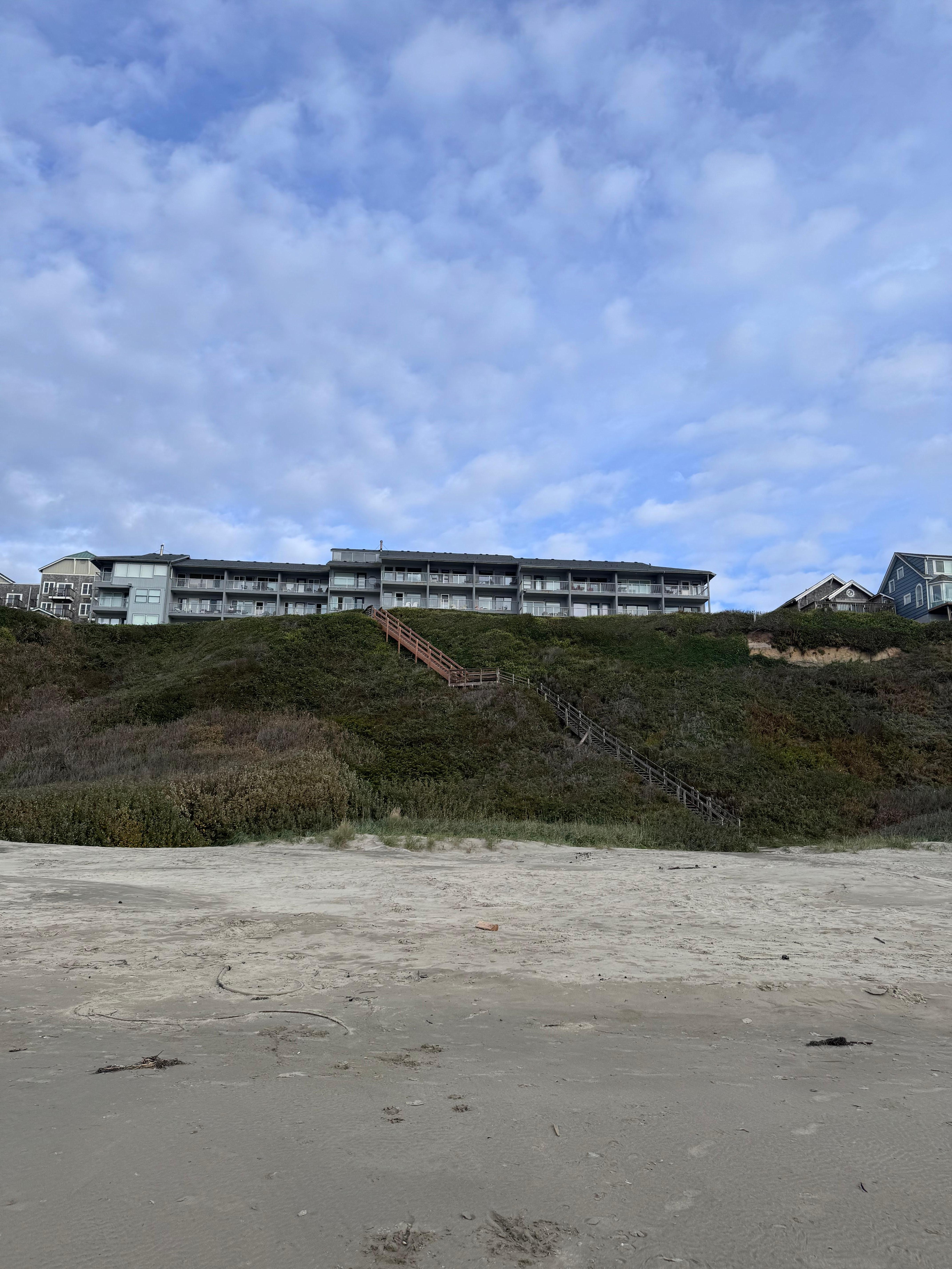 The stairs!! Immediate access to the beach without a drive. 