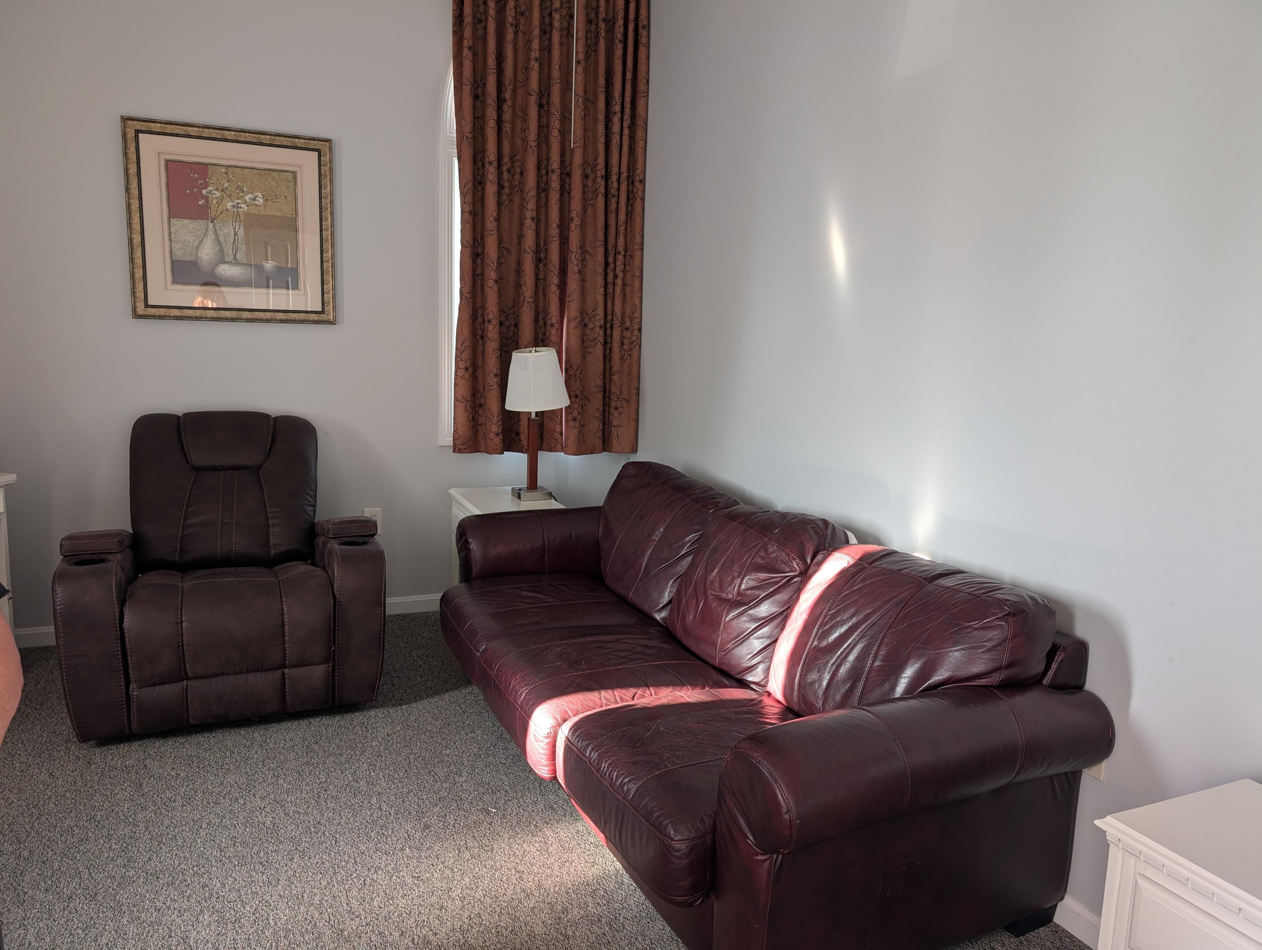Recliner is broken, no one sat on the couch and it looks like this.
