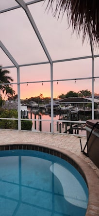 Beautiful sunrise from the pool patio