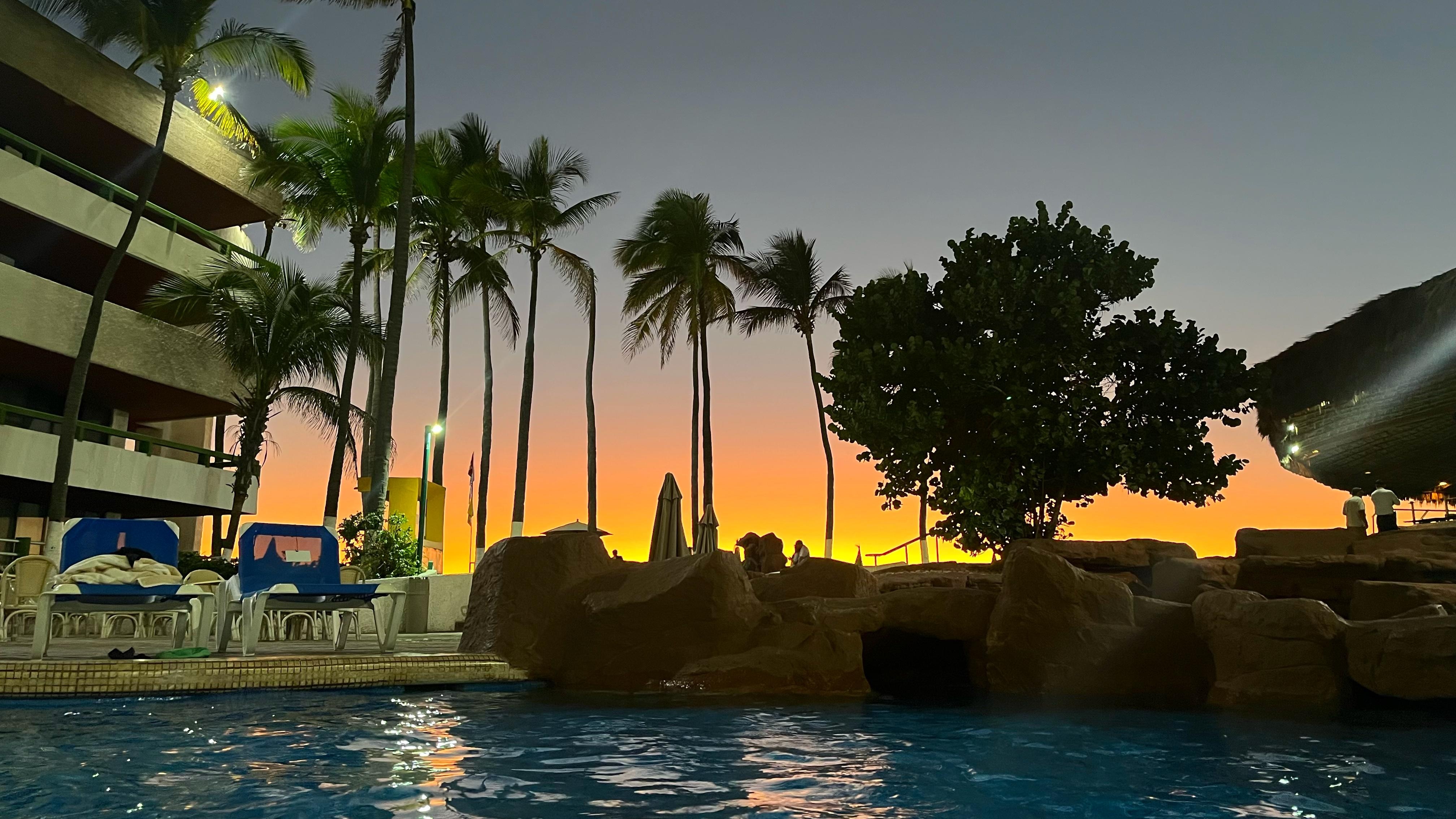 Sunset view from the pool