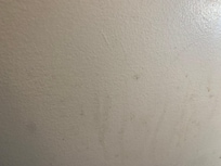Stripes of puke on the wall