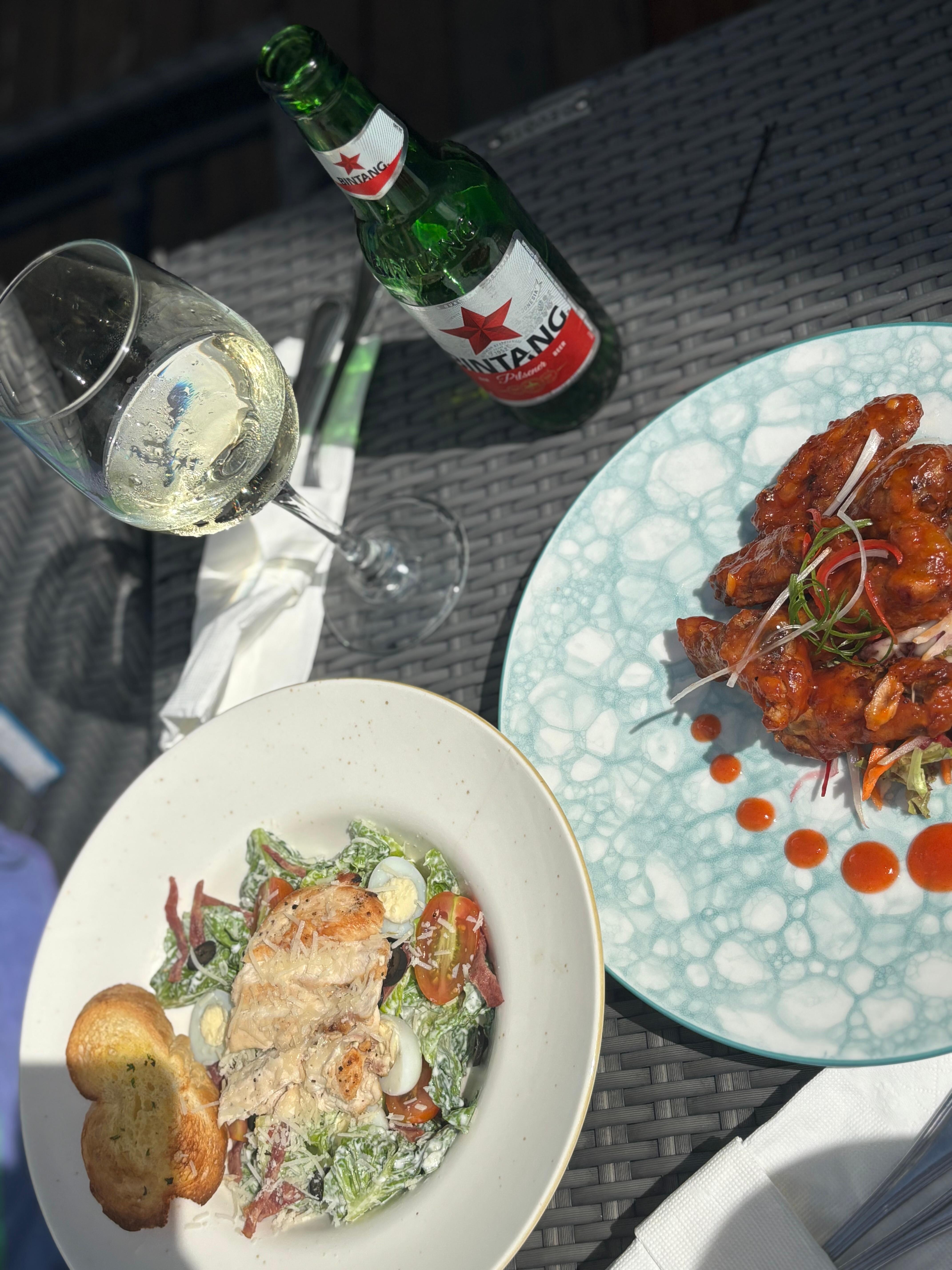 Food at hotel pool