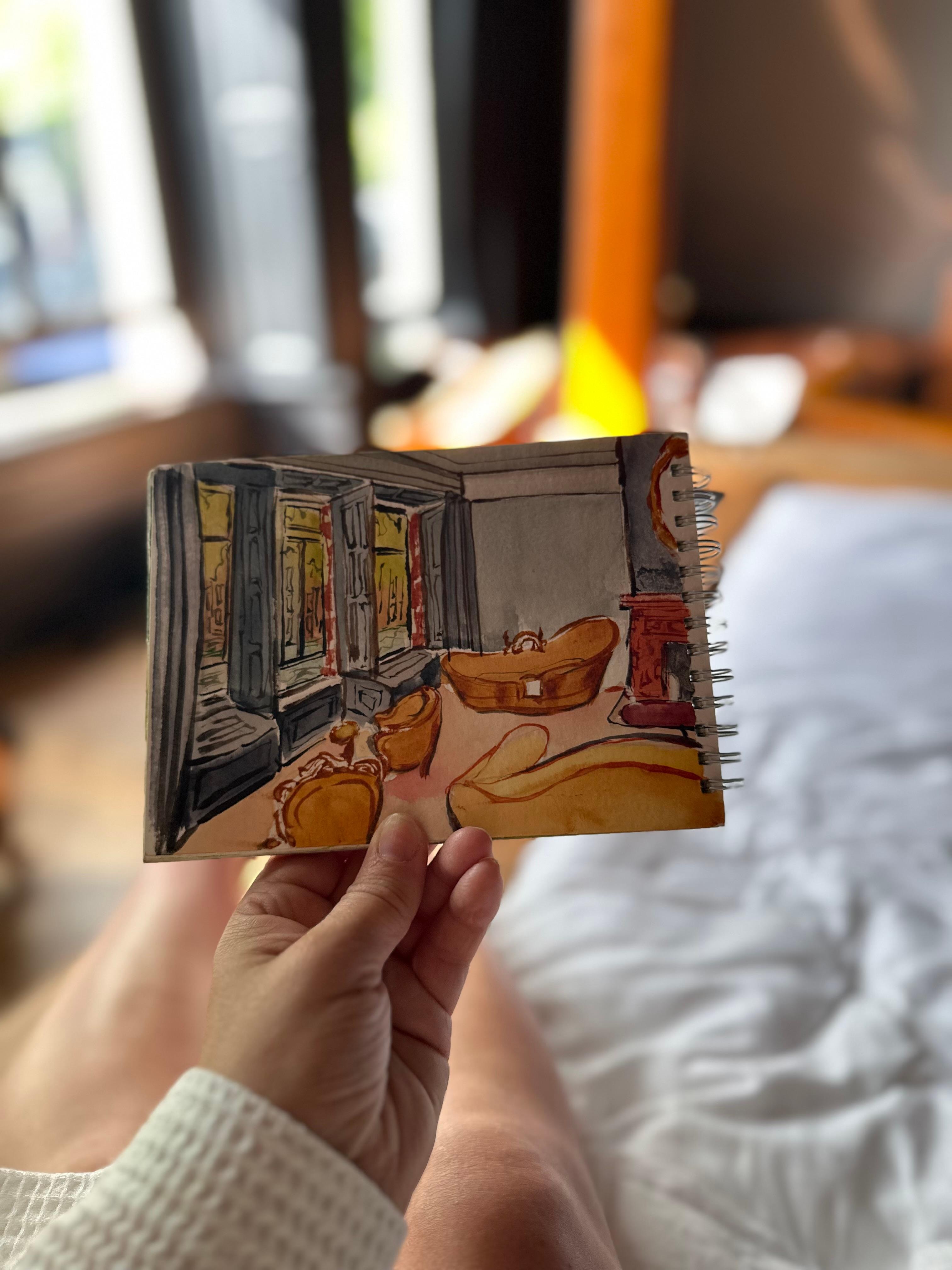 Watercolor of the brothers room 
