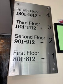 Weird room numbering.
The lift does not go to the top floor.