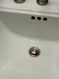 Sink is all cracked.