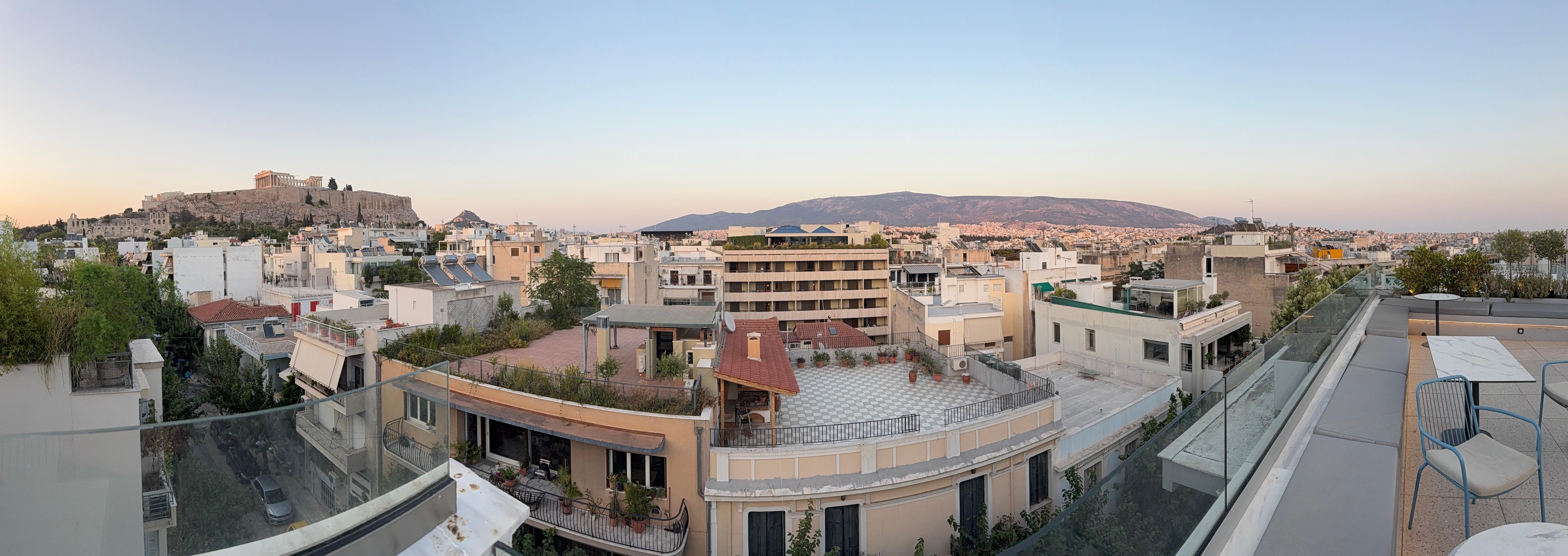 City views from rooftop terrace 
