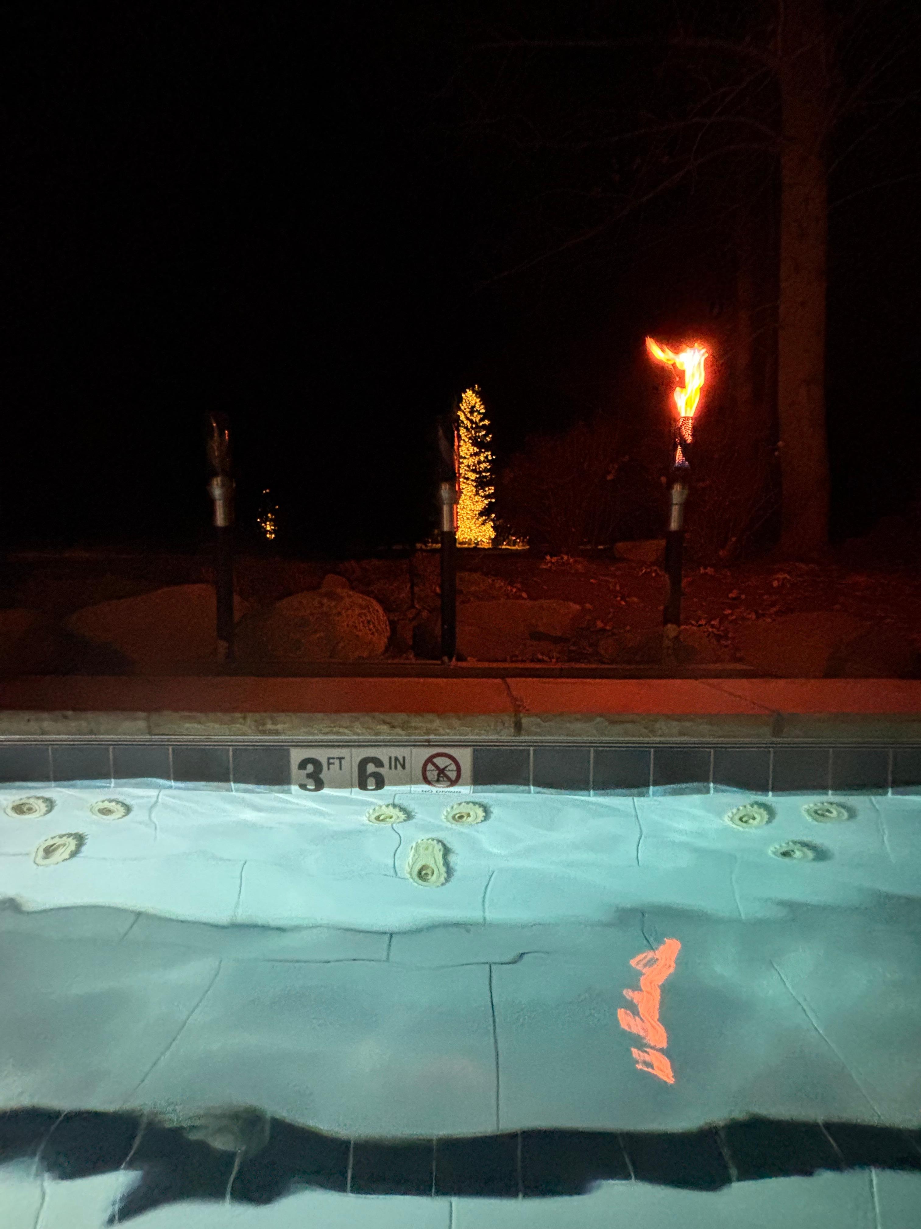 The hot tub felt amazing even with it being so cold outside.  It definitely kept you warm!  
