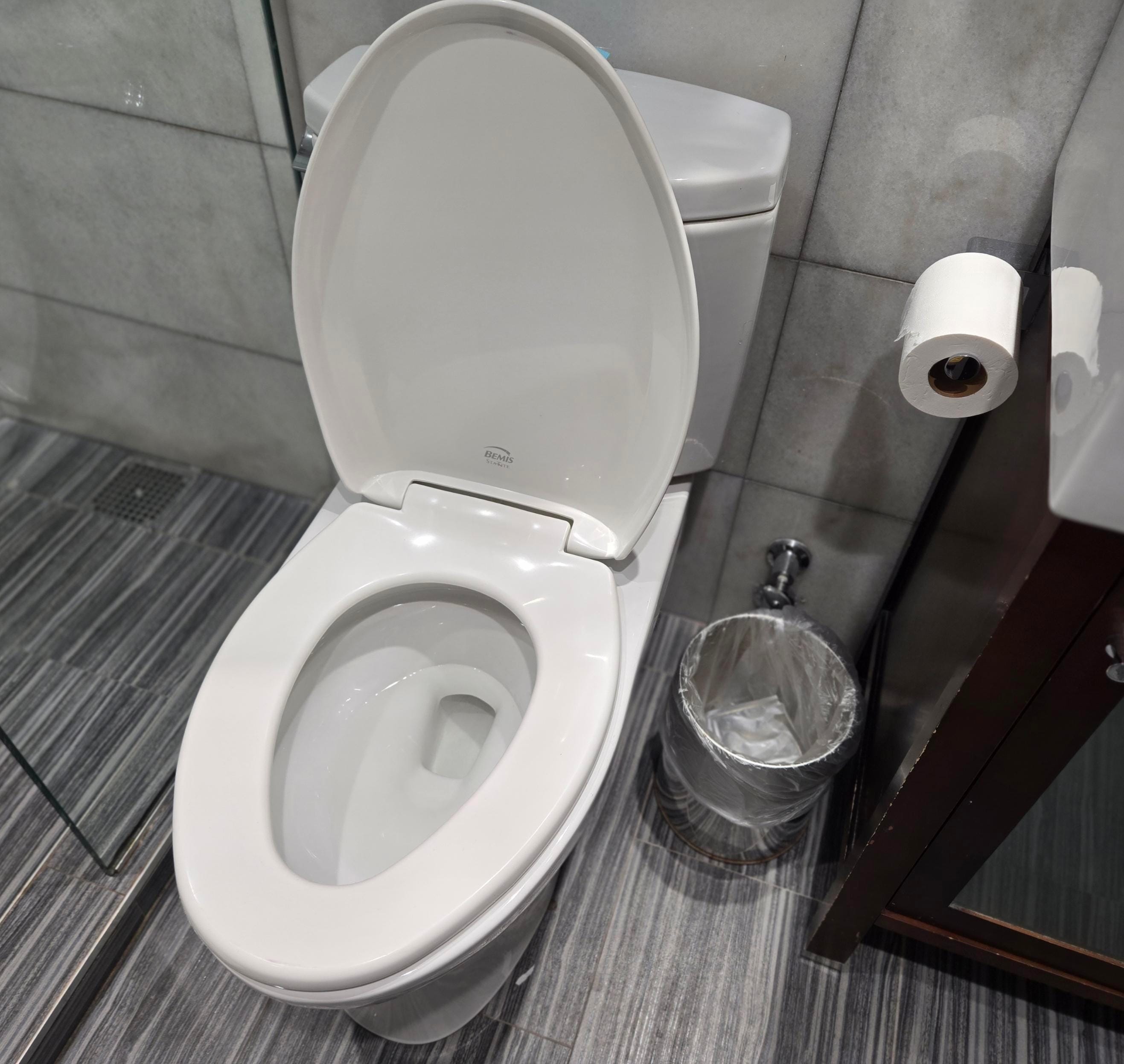 Bathroom was great, but why is TP in a place you can't reach? When there are other places it could go.