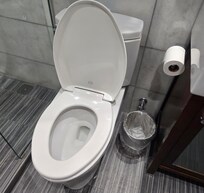 Bathroom was great, but why is TP in a place you can't reach? When there are other places it could go.