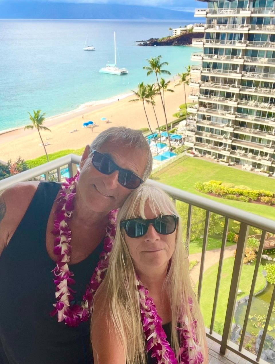 Celebrating our anniversary in Maui.