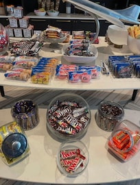 Snacks galore with plenty of choices at the store on the 1st floor at Homewood Suites Hilton LAX. November 2025