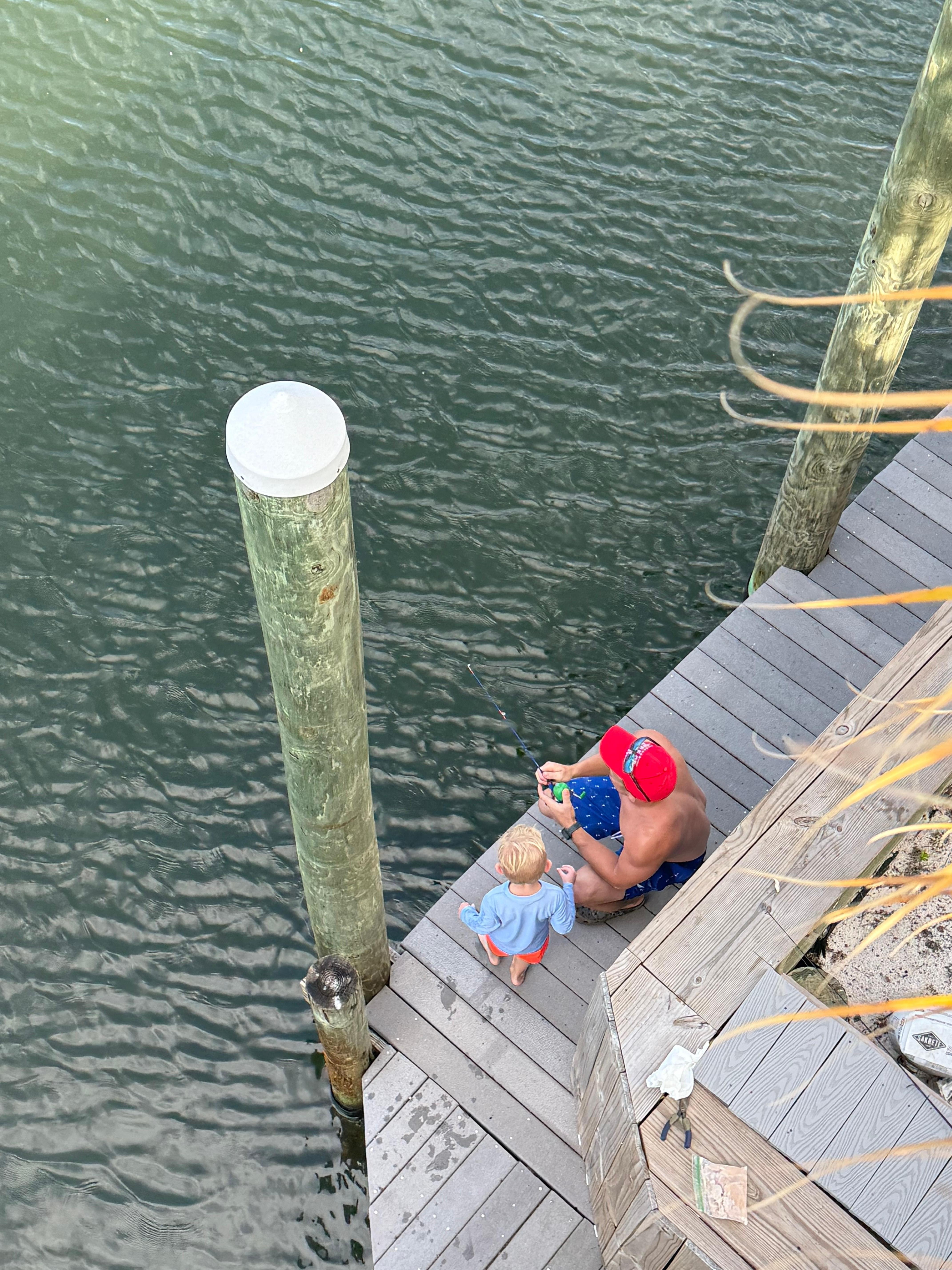 Lots of fishing off dock