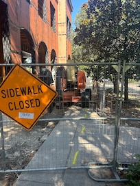 Sidewalk blocked for construction