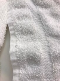 Hair on towel