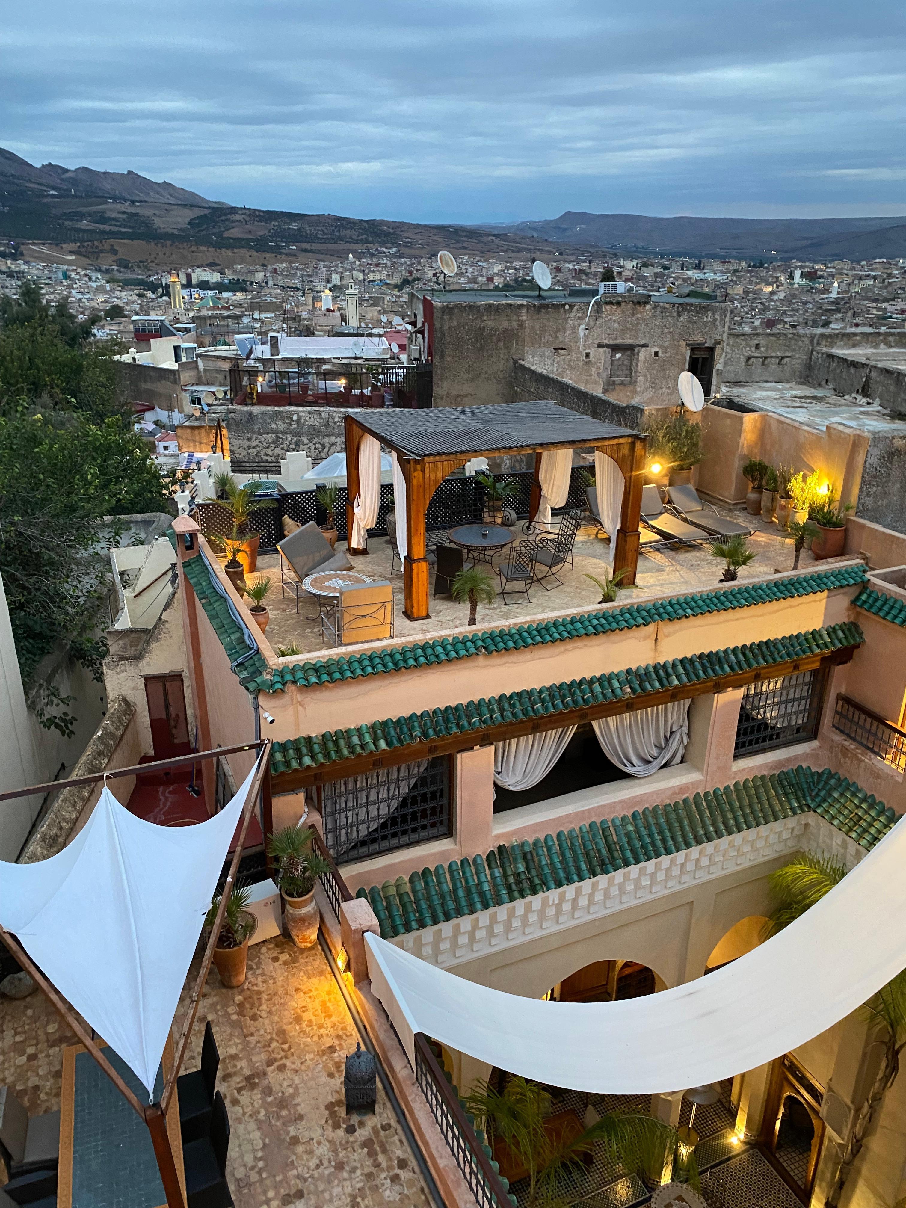 Looking down from the towers terrace! 