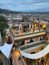 Looking down from the towers terrace!