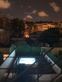 View of pool from my room (nocturnal).