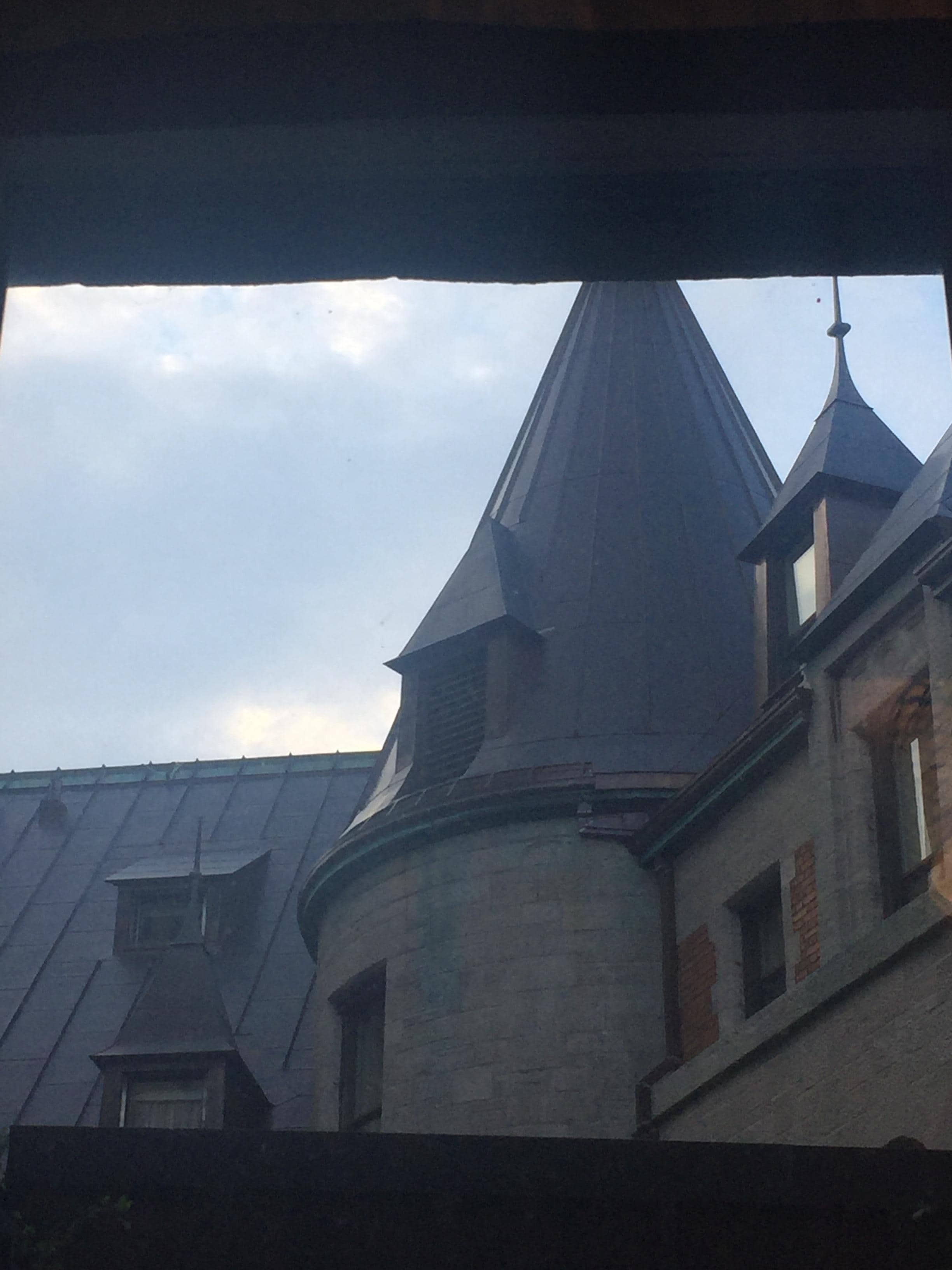 My room was in this turret, round wall and windows. I felt like a royal.