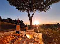 aperitivo sul tavolino fronte camera