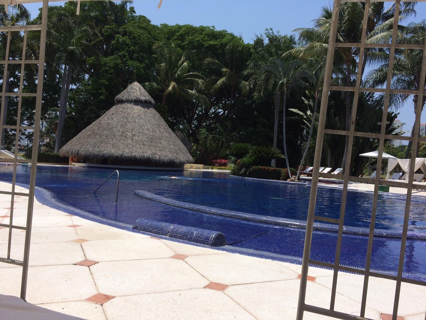 The pool from our shady cabana