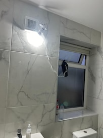Only bathroom light using a wire from outside