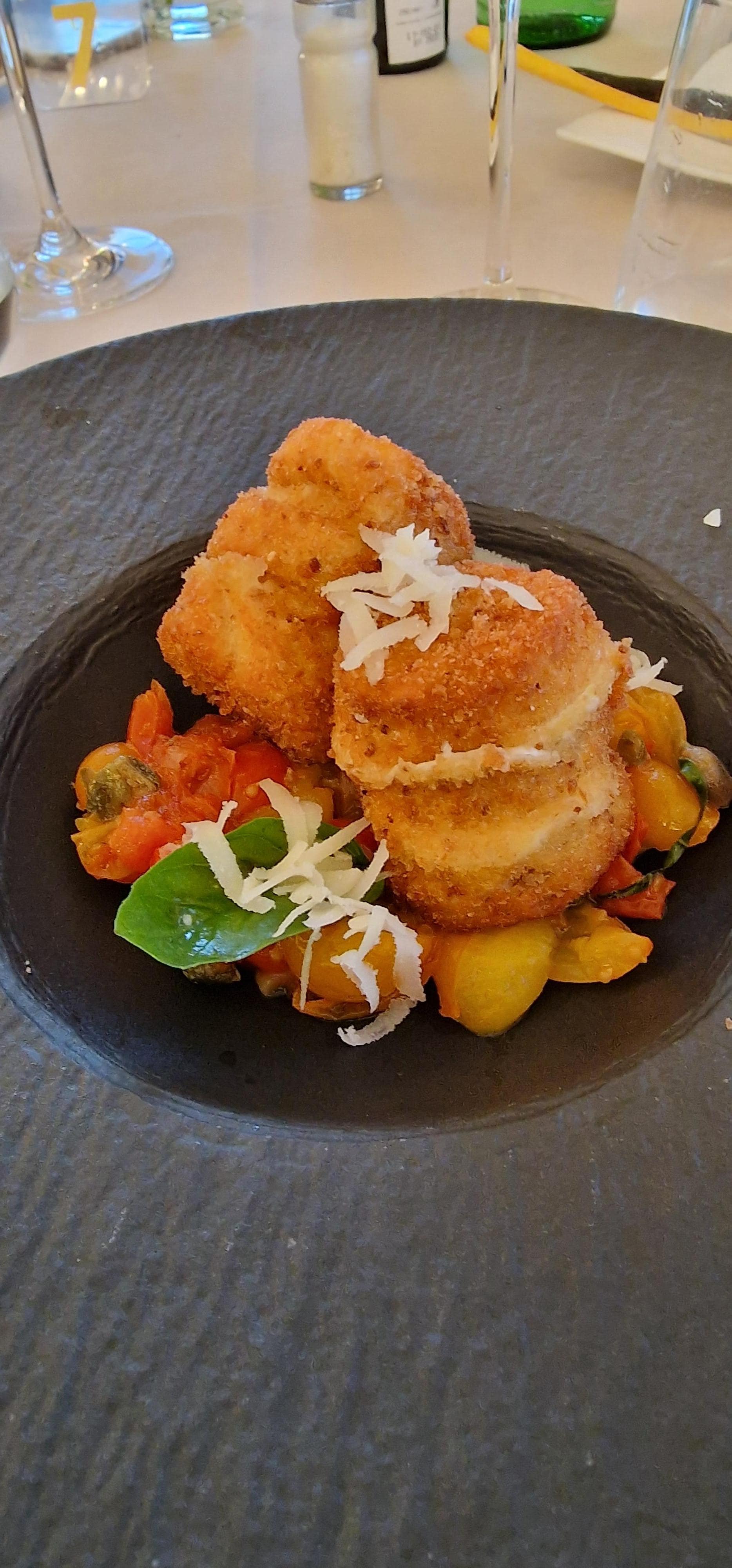 Friterad mozzarella i restaurangen