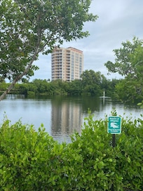 Condo building from path to State Park and trolly stop