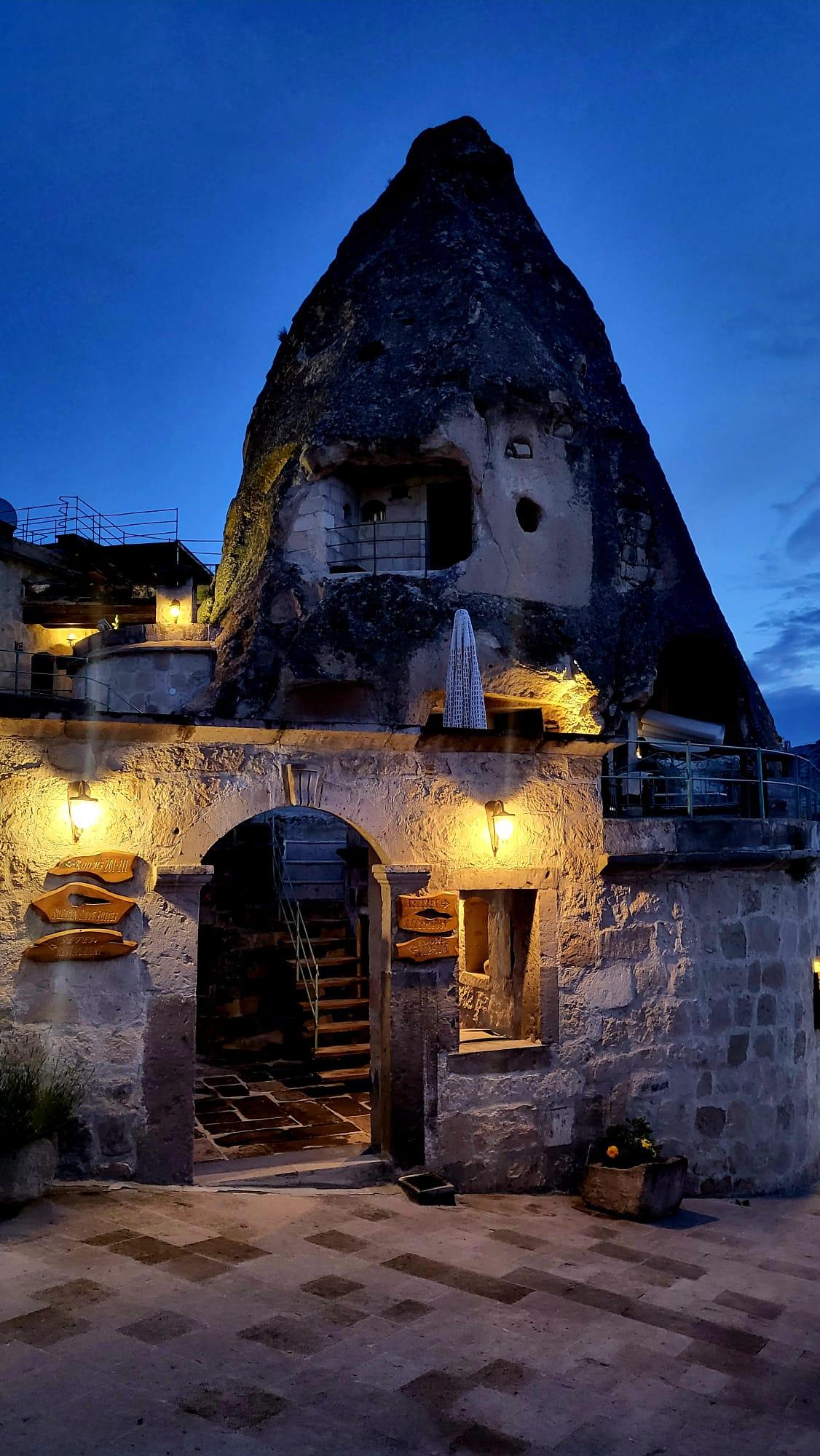 Night time view of fairy chimney