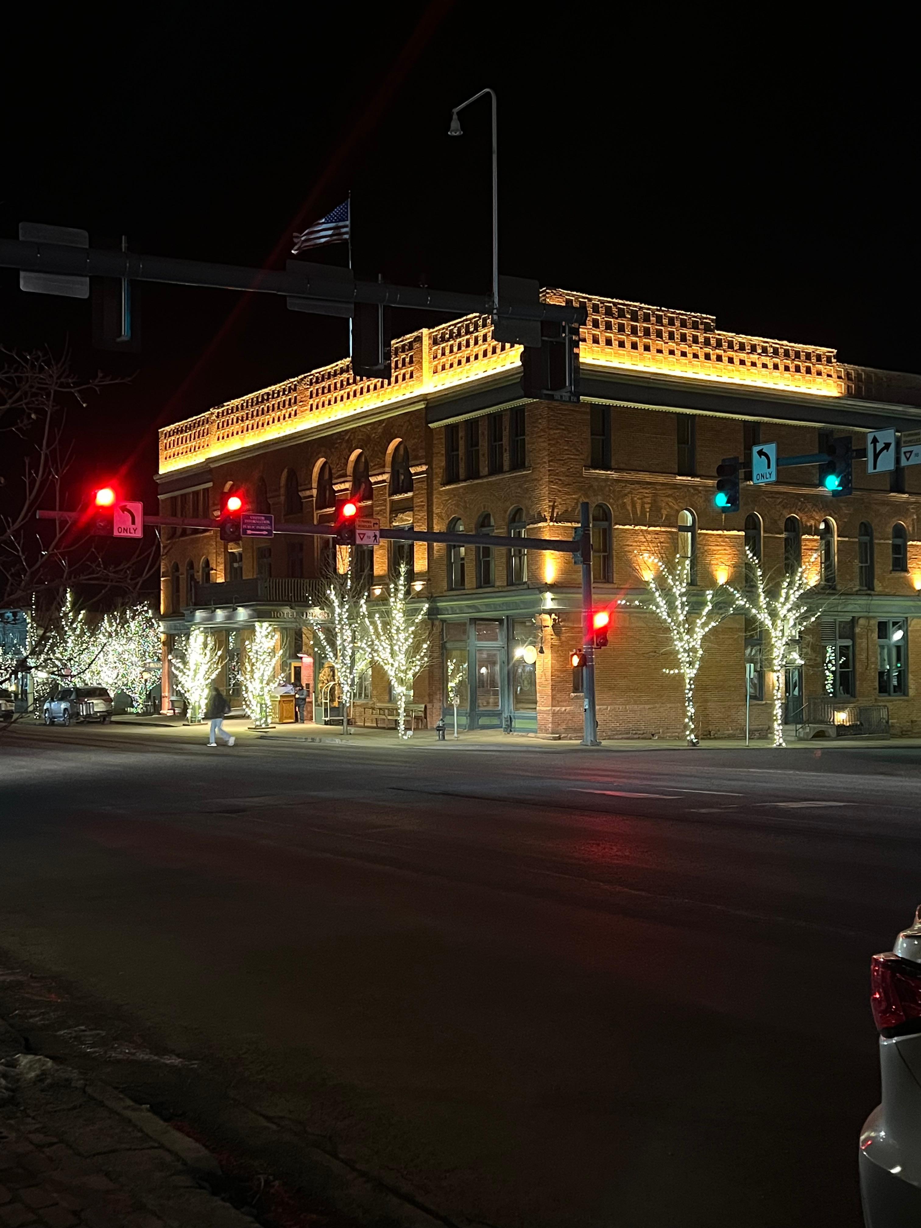 Hotel Jerome at night